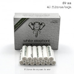 3T. Box with 40 9 mm meerschaum filters. «White Elephant» for hookah
