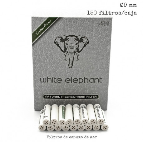 3T. Box with 150 9 mm meerschaum filters. «White Elephant» for pipe
