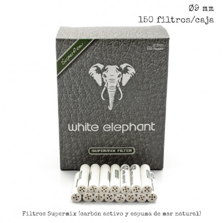 3T. Box with 150 "White Elephant" Ø9 mm Supermix filters for pipes