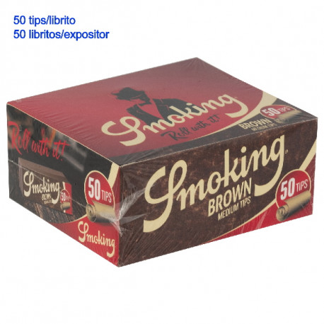 4T. «Smoking» display with 50 filters tips Medium Size Brown