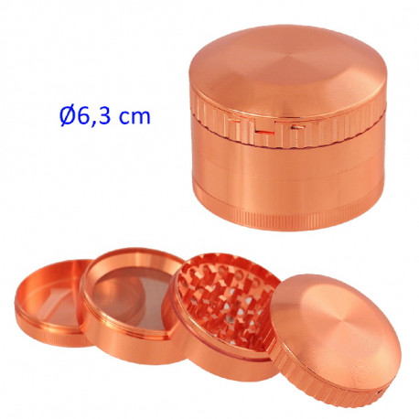 1T. Ø6,3 cm. Grinder  metálico oro rosa 4 partes