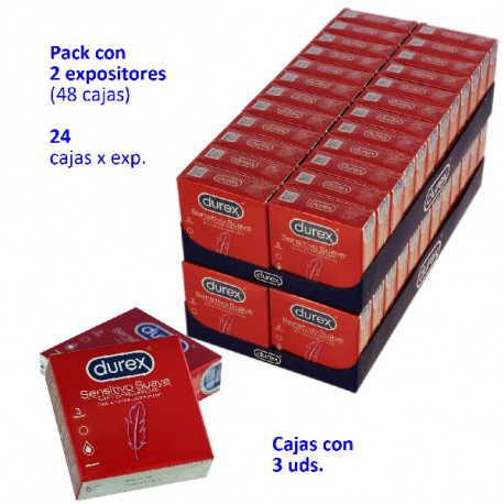 4T. DUREX SENSITIVO Pack con 48 Cajas de 3 preservativos