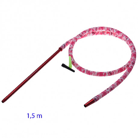 3T. Manguera de silicona para shisha 1,5 m con boquilla alumninio camuflaje rosa