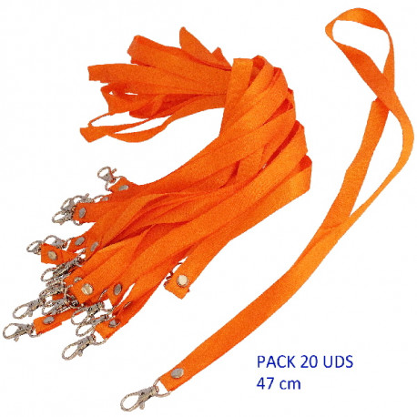 5T. Bolsa con 20 Lanyard naranja 47 cm.