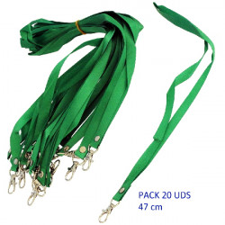 5T. Bolsa con 20 Lanyard verde 47 cm.
