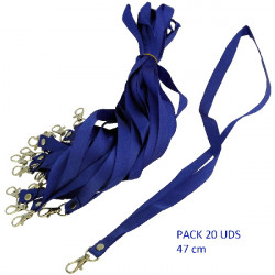 5T. Bolsa con 20 Lanyard azul 47 cm.