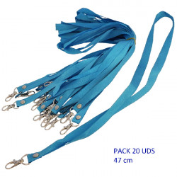 5T. Bolsa con 20 Lanyard azul claro 47 cm