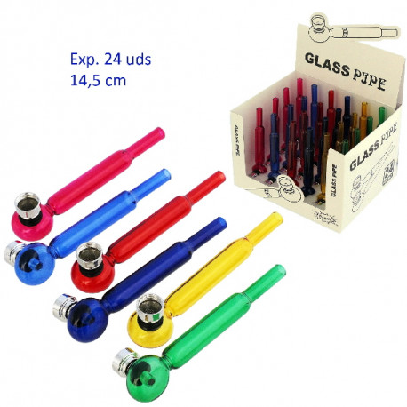 1T. Expositor 24 Pipas cristal 14,5 cm.