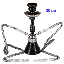 3T. 30 cm. Shisha «DOHA» negra de cristal