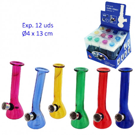 5T. Expositor 12 Bongs cristal colores surtidos