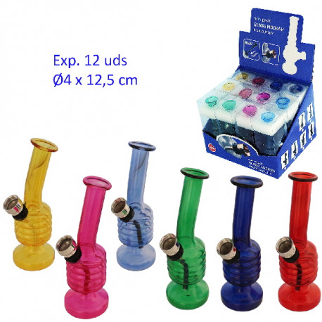 5T. Expositor 12 Bongs cristal colores surtidos
