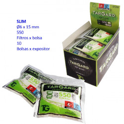 5T. 550 filtros «Slim 6 mm.» Tar Gard Expositor con 10 bolsas