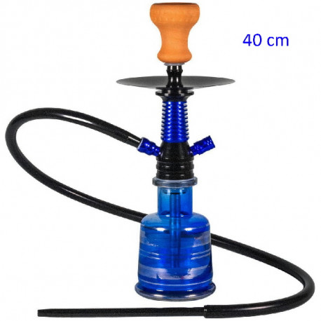 3T. 40 cm. Shisha «MASCAT» azul de cristal