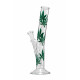 3T. 26 cm. Bong acodado de cristal «Mariah hojas»