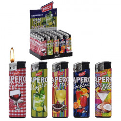 3T. Expositor con 50 encendedores piezo «Prof apero»