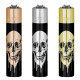 4T. Clipper «SKULLS» Exp. 12 encendedores con estuche de metal