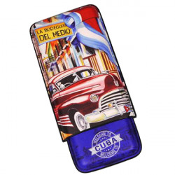 3T. Purera «Cuba»en cuero colores para 3 puros