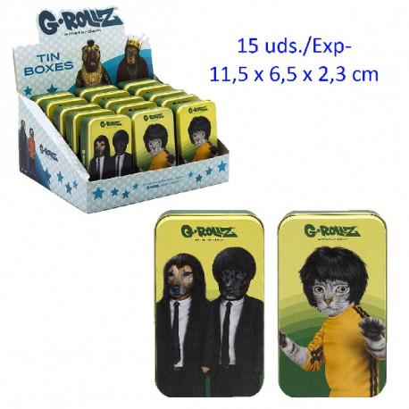 3T. Display con 15 cajas de metal 11,5x6,5x2,3 cm. «G-Rollz»
