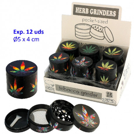 1T. Ø5 x 4 cm. Exp. 12 grinders con 4 partes «hoja María»