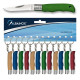 3T. 3,5 cm. Hoja Blister con 12 navajas Albainox madera colores surtidos