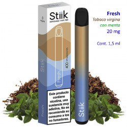 4T. Vape pen disposable «Stiik» Fresh 20 mg. Virginia tobacco flavor with mint