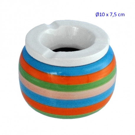 1T. Cenicero poliresina multirayas Ø 10 x 7,5 cm.