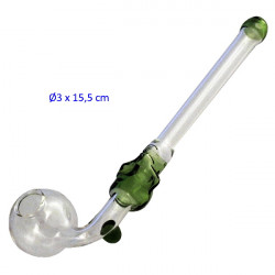 1T. 15,5 cm. Pipa de cristal curva