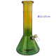 5T. Ø12 x 25 cm. Bong de cristal bicolor
