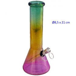 5T. Ø8,5 x 21 cm. Bong de cristal tricolor