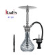 3T. 47 cm shisha ALADIN ALU5 de aluminio plata con base de cristal transparente