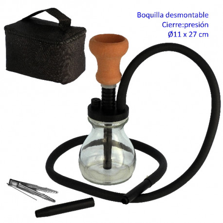 5T. 27 cm Shisha de aluminio con base de cristal