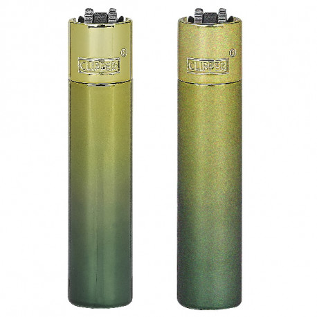 4T. Clipper «GREEN GRADIENT» Exp. 12 encendedores con estuche de metal