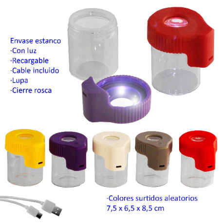 5T. Bote de cristal para almacenamiento con luz LED colores aleatorios