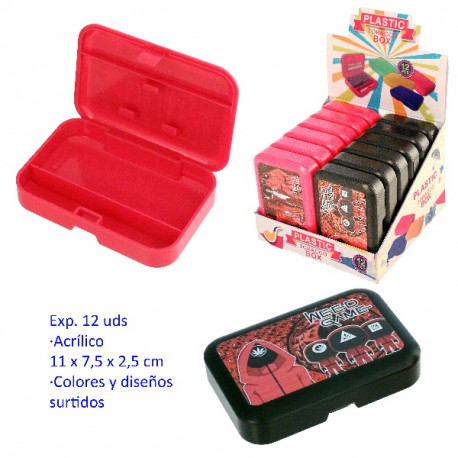 1T. Expositor  con 12 cajas acrílicas 11 x 7.5 cm. colores surtidos