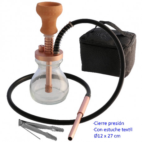 5T. 27 cm Shisha oro rosa de aluminio con base de cristal
