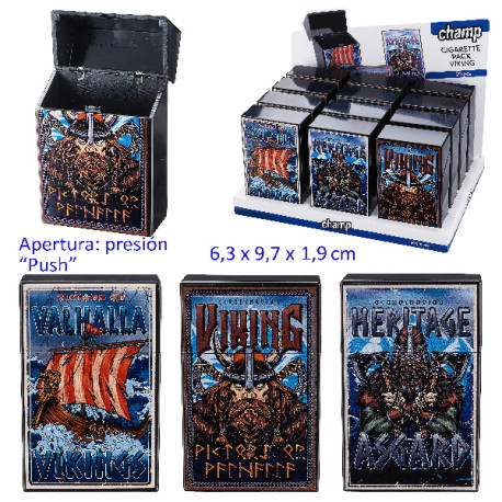 3T. Expositor con 12 tabaqueras «Champ Viking»