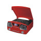 5T. Radio digital «RETRO» roja AM-FM, con tocadiscos/USB/SD