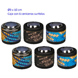 3T. Caja con 6 Ceniceros surtidos Ø9 x 10 cm.