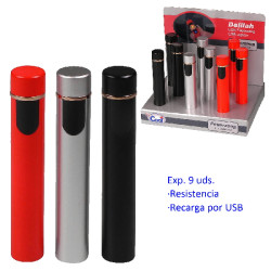 3T. Expositor con 9 encendedores de resistencia «COOL Delilah». Recarga por USB.