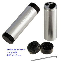 1T. Ø3,1 cm Grinder + envase de aluminio 11,1 cm