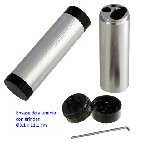 1T. Ø3,1 cm Grinder + envase de aluminio 11,1 cm