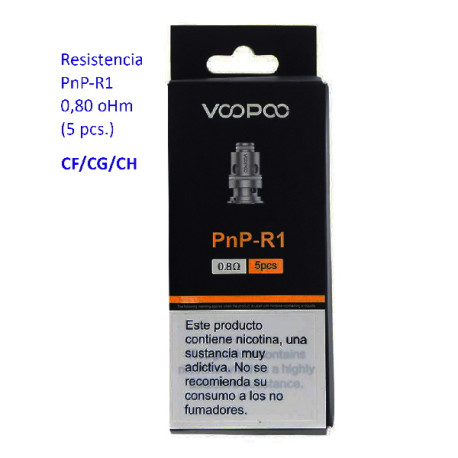 4T. Resistencia PnP-R1 0.8 ohm (5pcs) - Voopoo