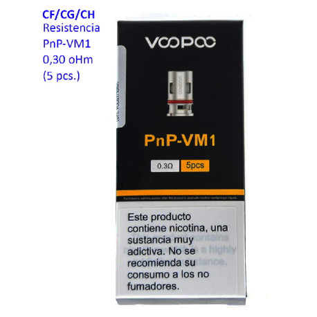 4T. Resistencia PnP-VM1 0.3 ohm (5pcs) - Voopoo