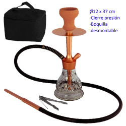5T. 37 cm Shisha rosa de aluminio con base de cristal