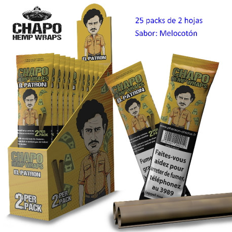 3T. «El Chapo» Hemp Wrap El Patrón Exp. 25 packs de 2 hojas  de papel aromatizado