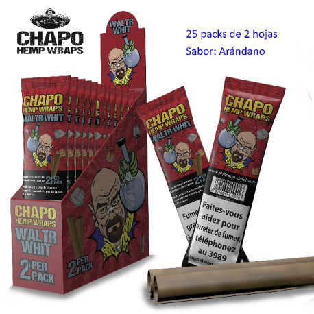 3T. «El Chapo» Hemp Wrap Waltr Whit Exp. 25 packs de 2 hojas  de papel aromatizado
