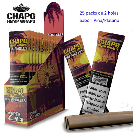 3T. «El Chapo» Hemp Wrap Los Angeles Exp. 25 packs de 2 hojas  de papel aromatizado