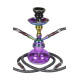 3T. 25 cm. Shisha «Rainbow» cristal púrpura y cuerpo iridiscente, con 2 mangueras