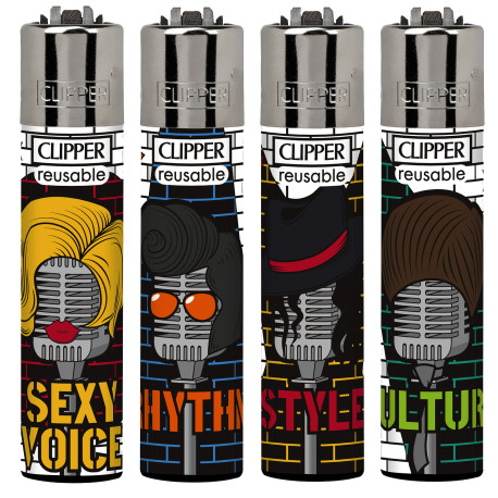 4T. Clipper «I LOVE MUSIC 2C» Exp. 48 encendedores