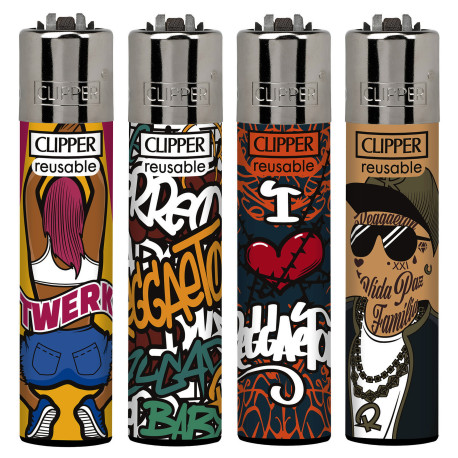 4T. Clipper «I LOVE MUSIC 2D» Exp. 48 encendedores